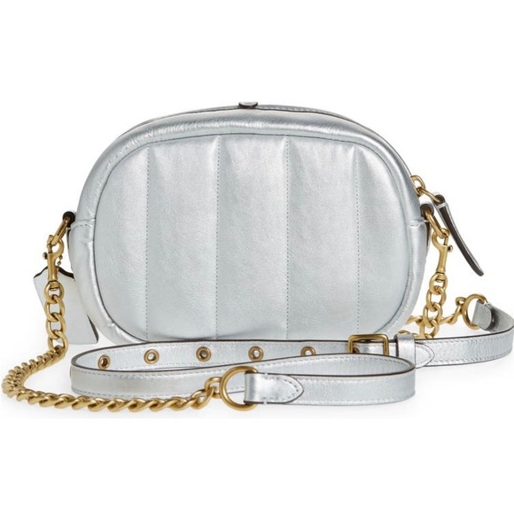 Coach Metallic Silver Quilted crossbody - Picture 2 of 5
